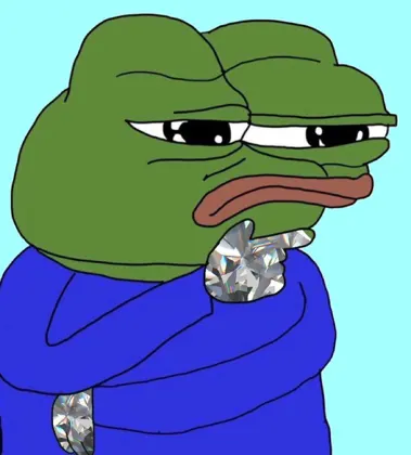 Pepe holding a diamond