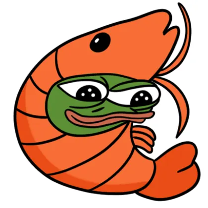 Pepe dressed as a shrimp