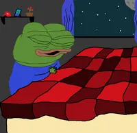 Pepe asleep in bed at night